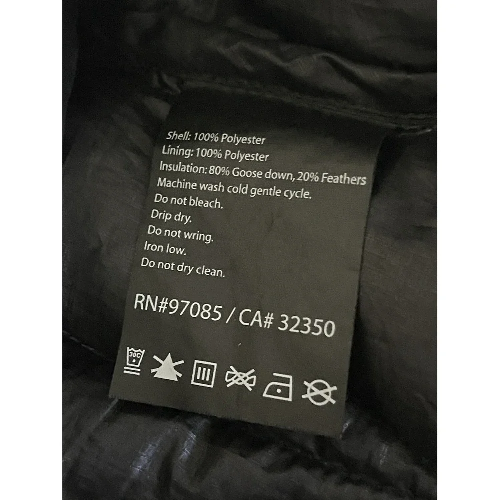 Outdoor‎ Research Aria Down Puffer Hoodie Vest Women's Small Black Camp Hike